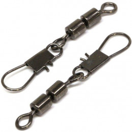 ATTACHE EMERILLON DOUBLE AVEC AGRAFE DE SECURITE "DOUBLE ROLLING SWIVELS INTERLOCK SNAP" - CRALUSSO